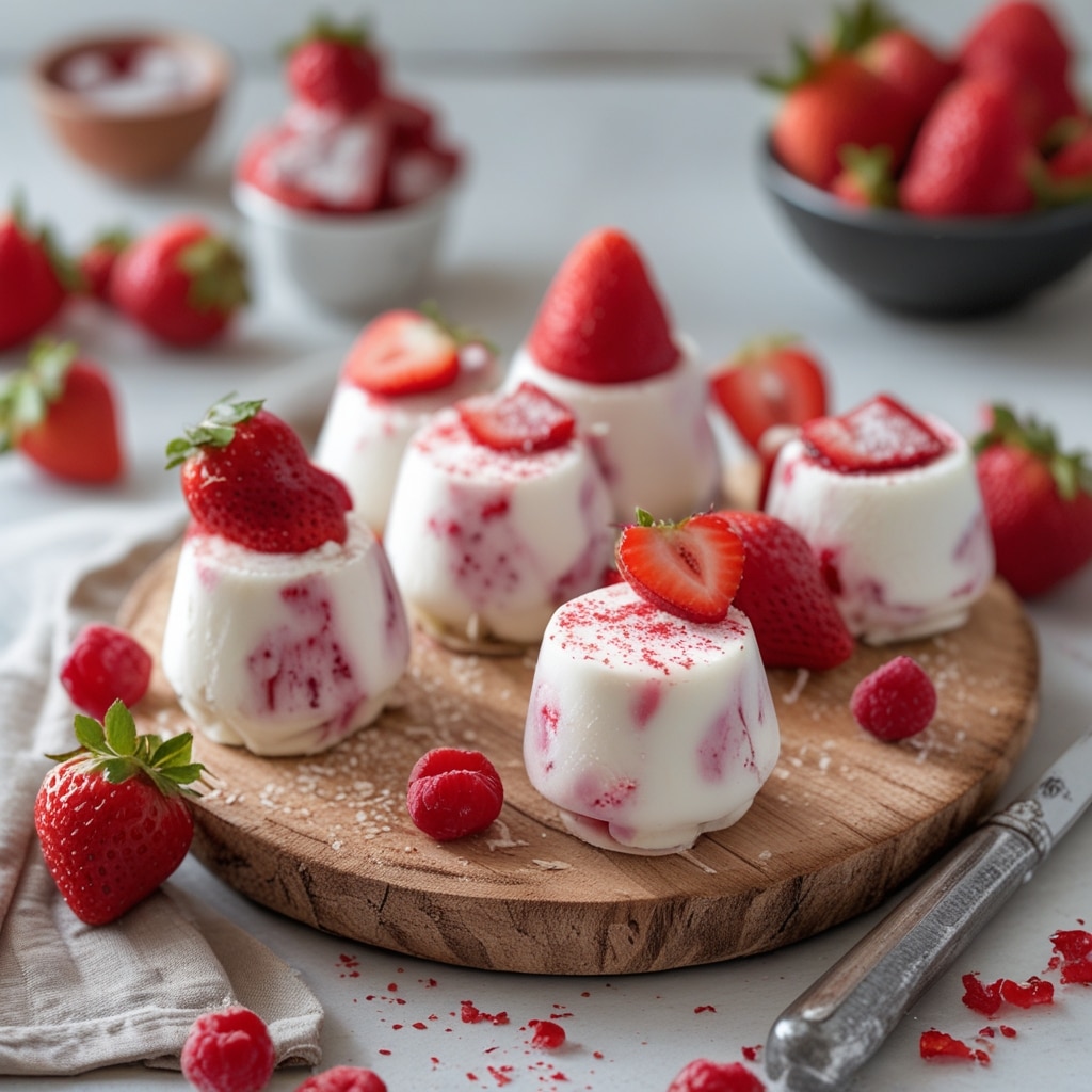 - Frozen Strawberry Cheesecake Yogurt Bites [High Protein]