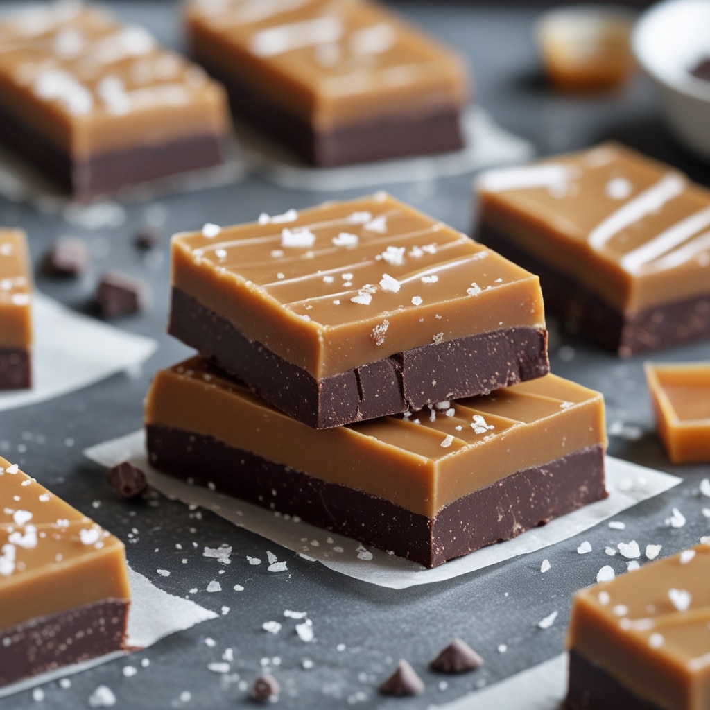 No-Bake Salted Caramel Protein Chocolate Bars