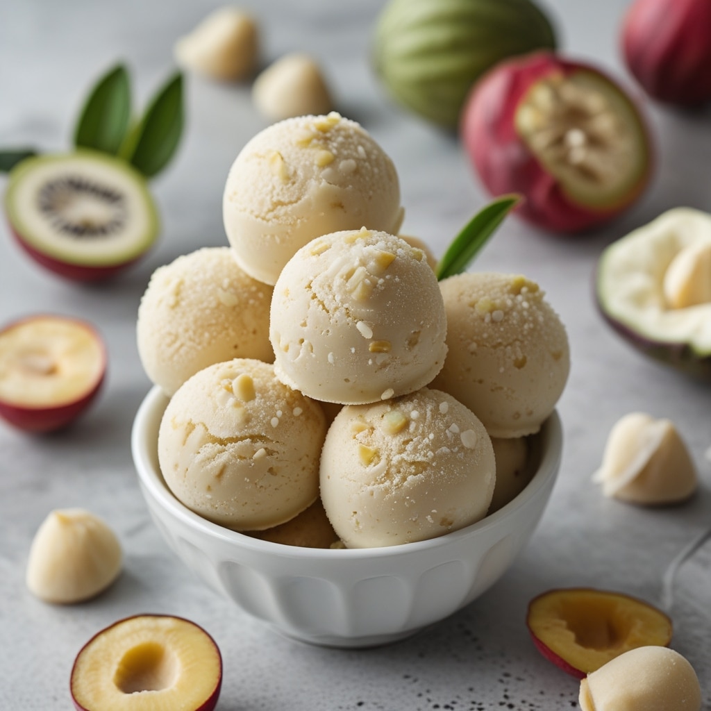 Guava Macadamia Protein Frozen Yogurt Bites