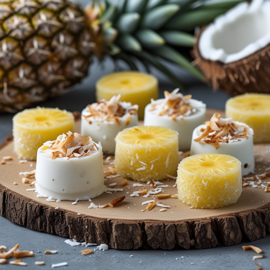 - Frozen Pineapple Coconut Greek Yogurt Bites