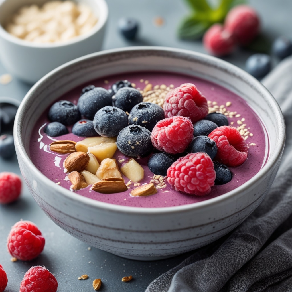 Frozen Berries Protein Smoothie Bowls