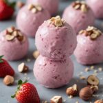 Strawberry Hazelnut Protein Frozen Yogurt Balls