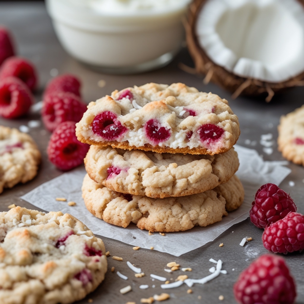- High Protein Raspberry Coconut Cottage Cheese Cookies