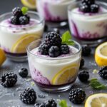 Frozen Blackberry Lemon Greek Yogurt Cups