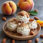 Peach Almond Protein Frozen Yogurt Bites