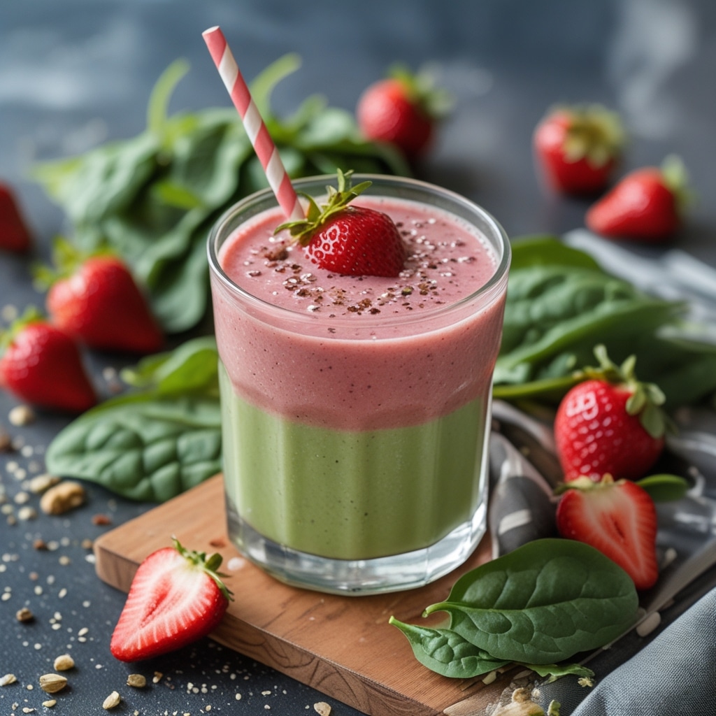 Strawberry Spinach Antioxidant Smoothie