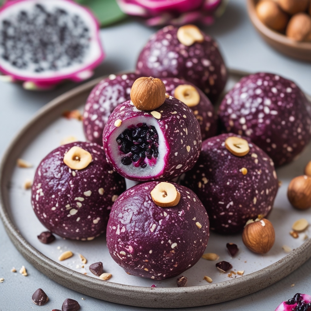 Dragon Fruit Hazelnut Protein Energy Balls