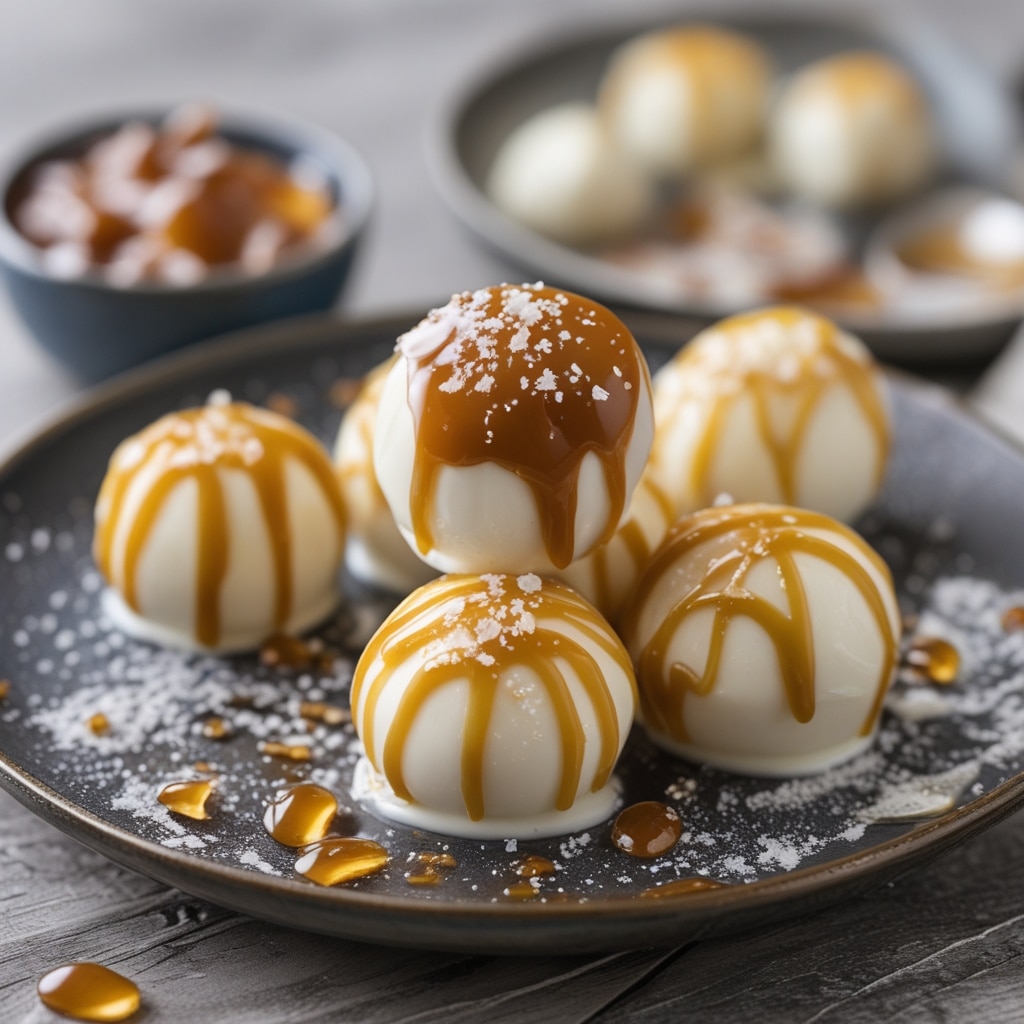 - Frozen Salted Caramel Greek Yogurt Bites