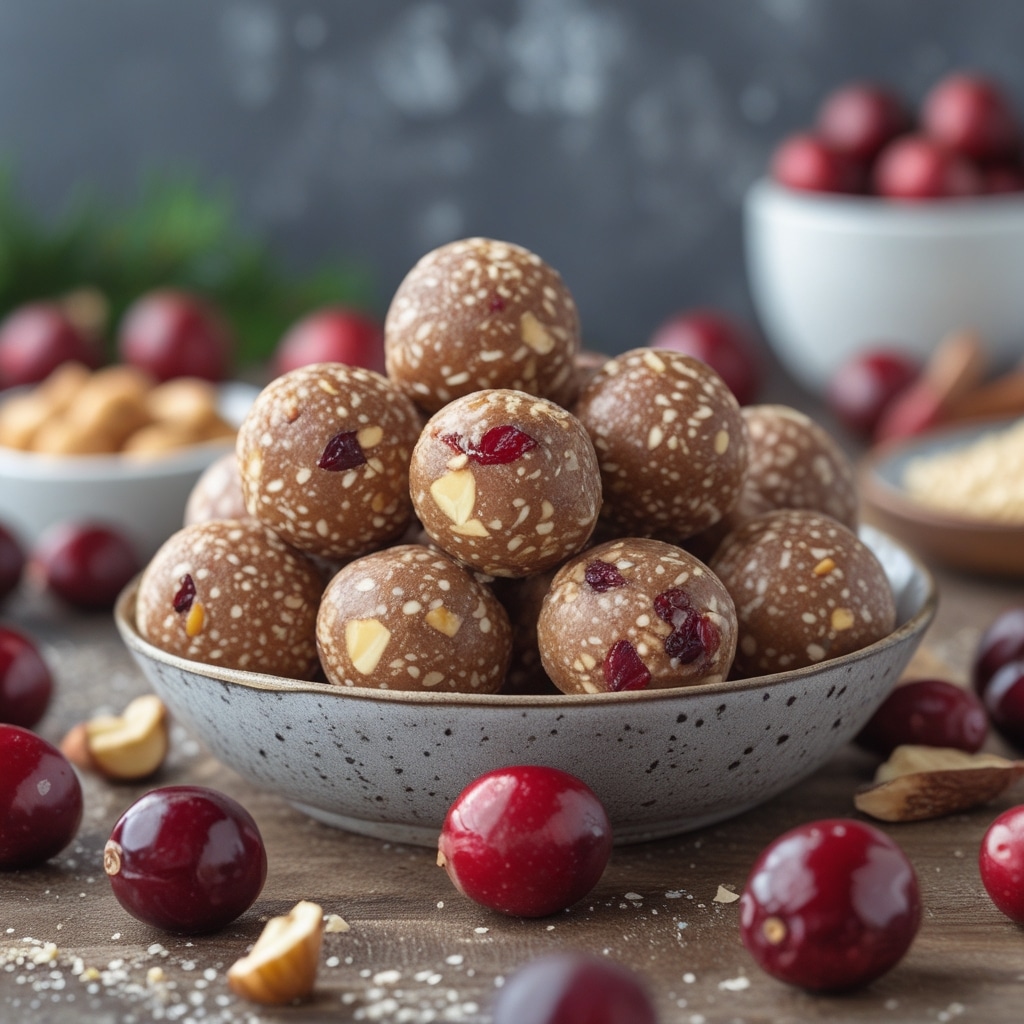 Cranberry Hazelnut Protein Energy Bites