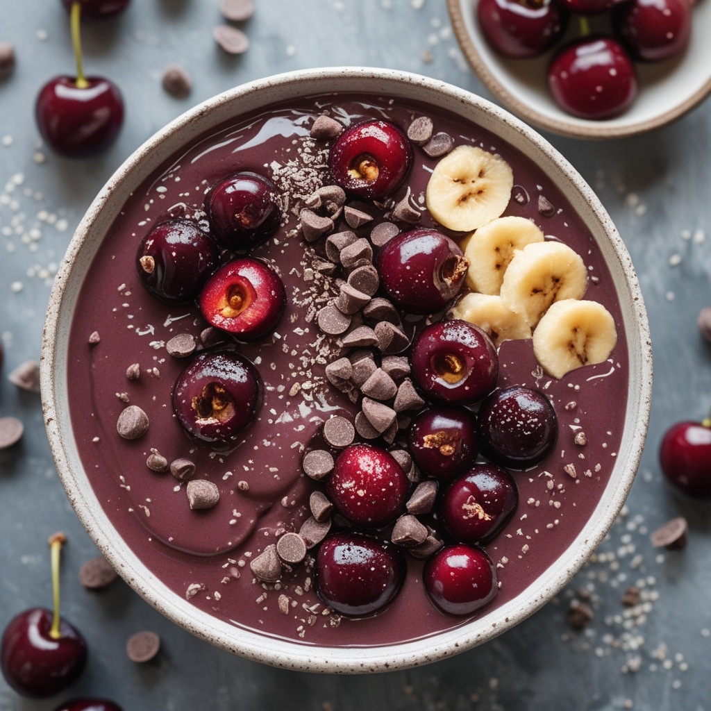 Chocolate Cherry Protein Smoothie Bowl