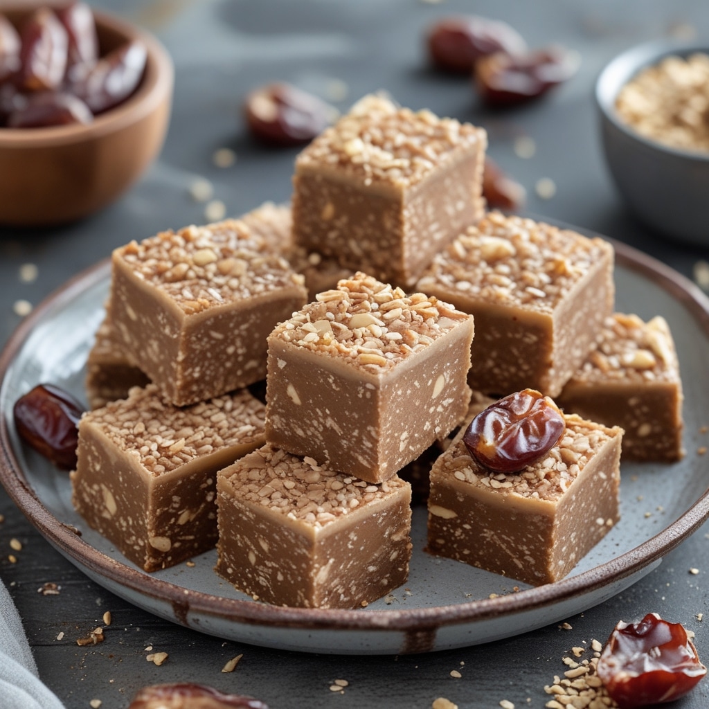No-Bake Tahini Date Protein Squares