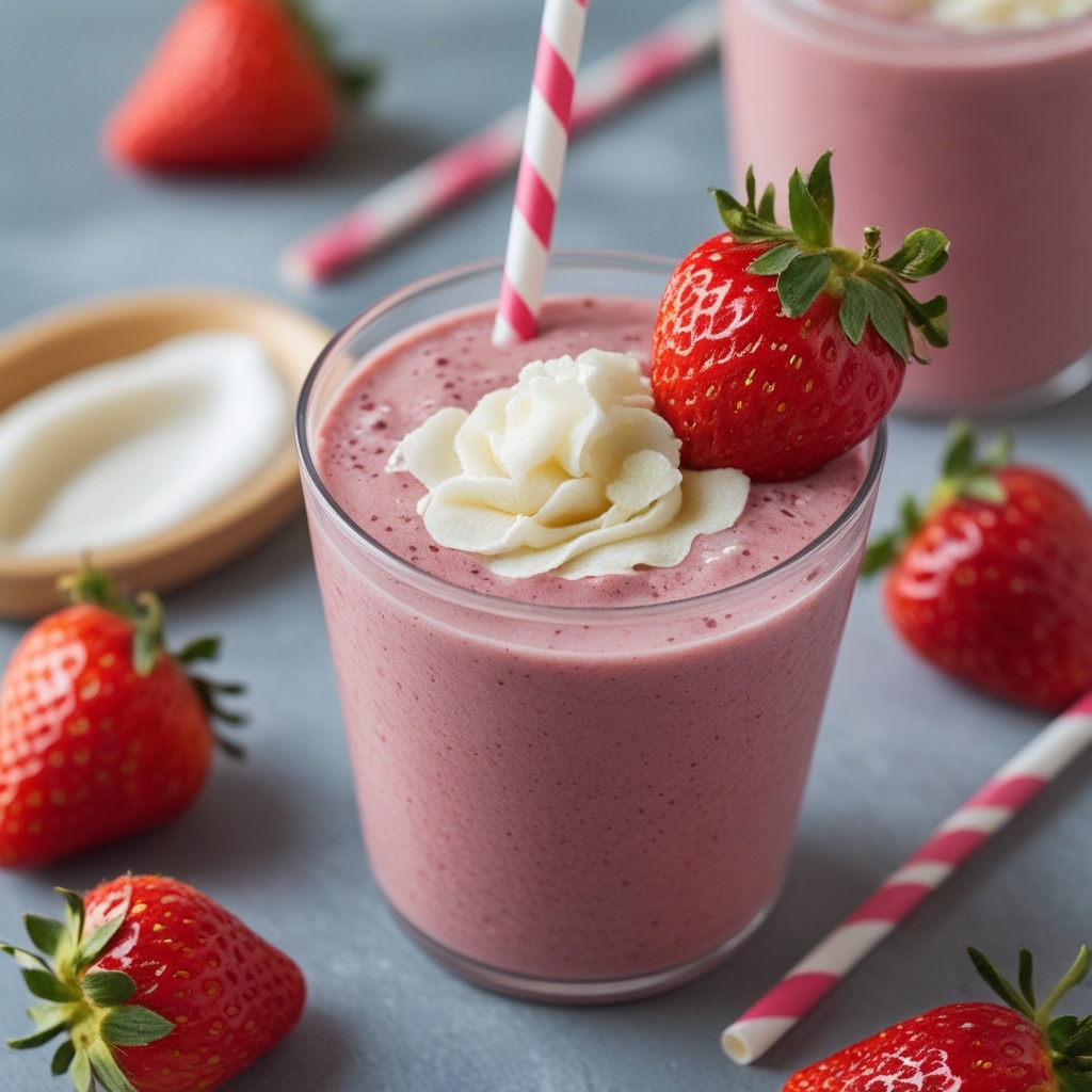 Frozen Strawberry Vanilla Protein Smoothie Cups