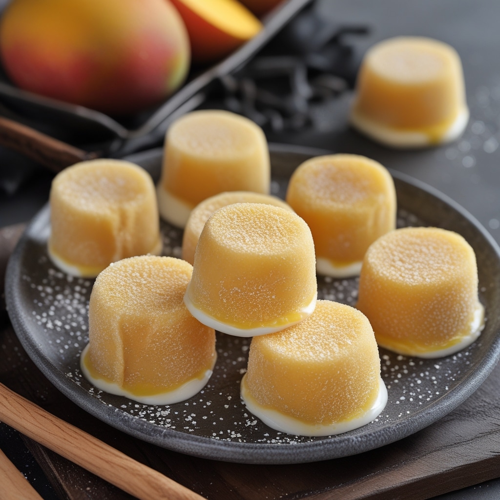 Frozen Mango Vanilla Greek Yogurt Bites