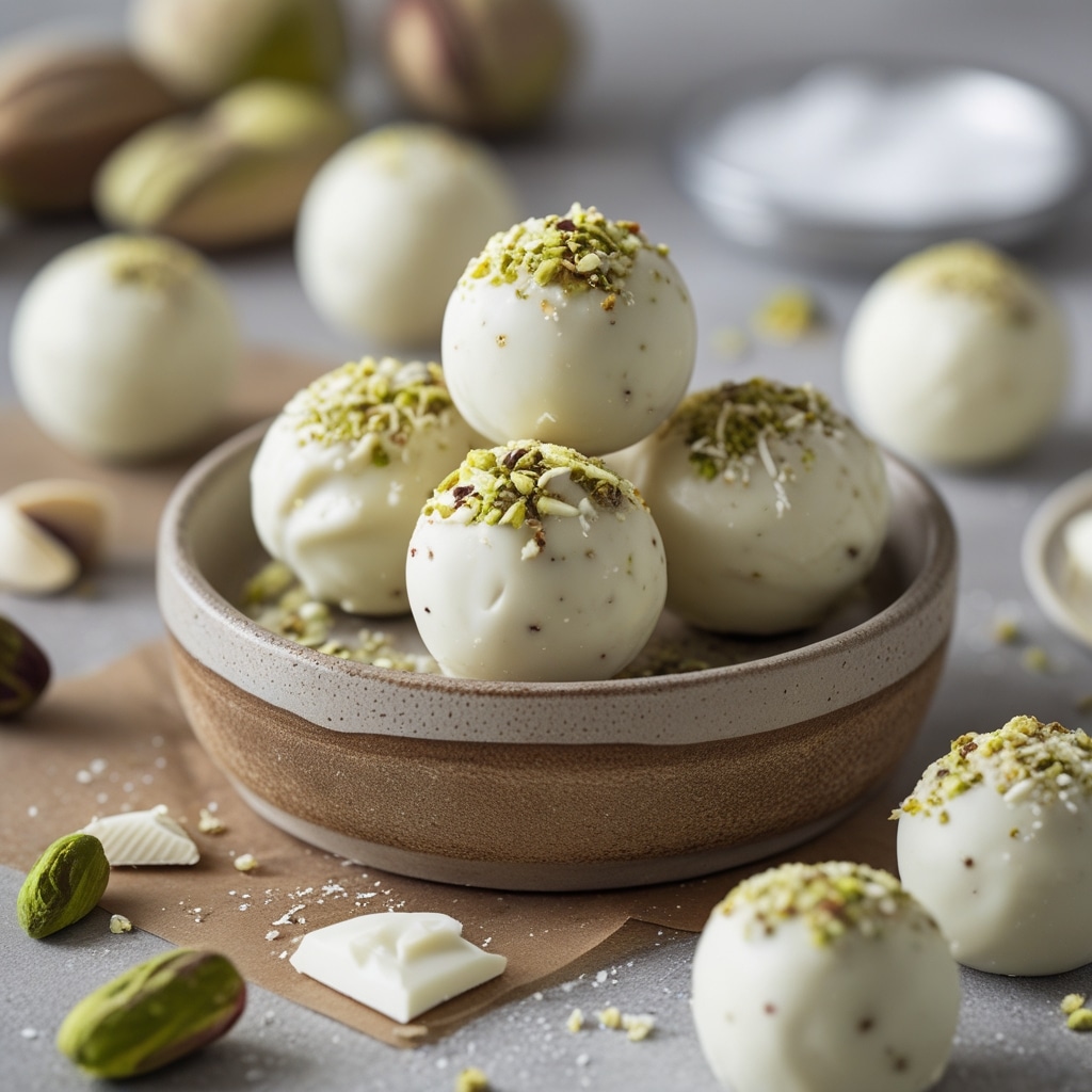 Pistachio White Chocolate Protein Balls