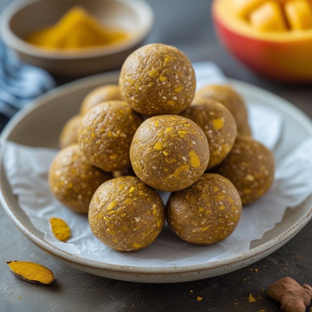 Mango Turmeric Protein Energy Balls