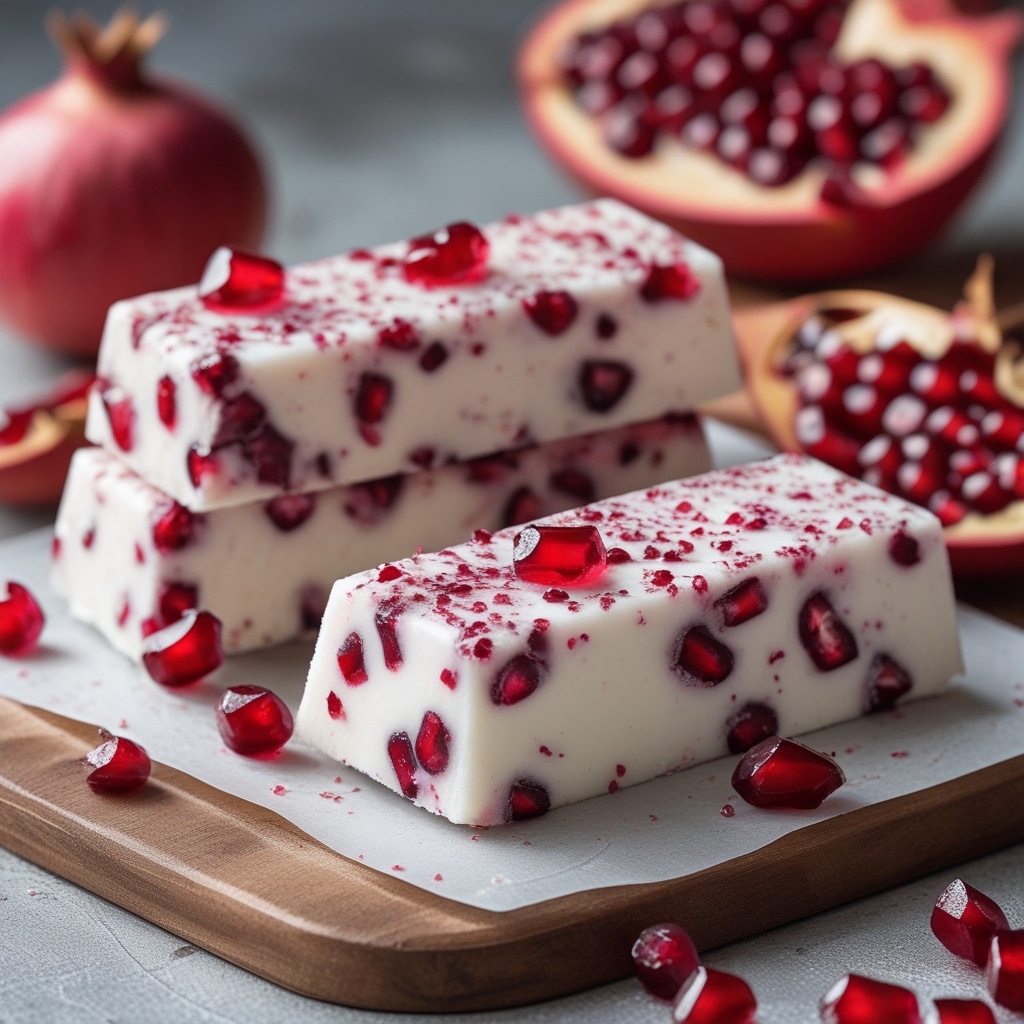 Frozen Pomegranate Grenadine Greek Yogurt Bars