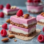 Raspberry Almond Protein Frozen Yogurt Bars
