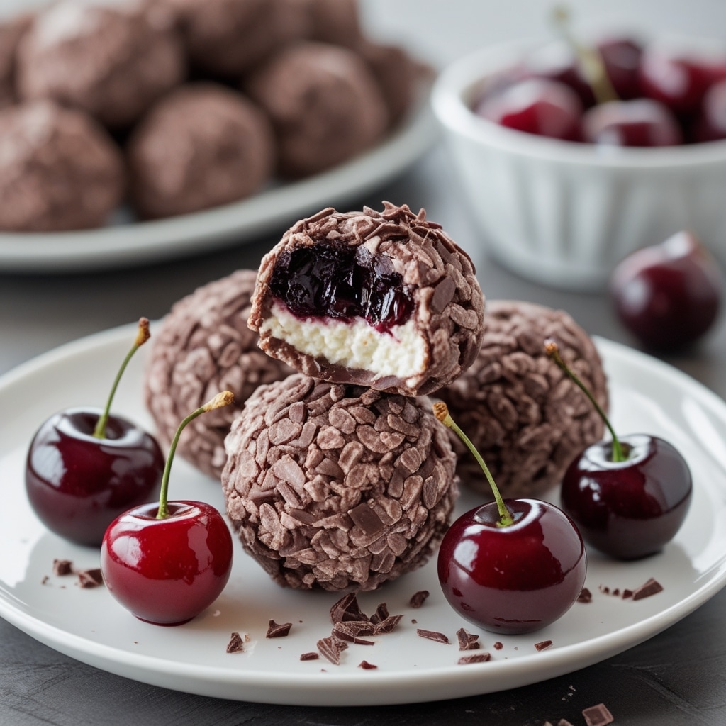 High Protein Chocolate Cherry Cottage Cheese Bites