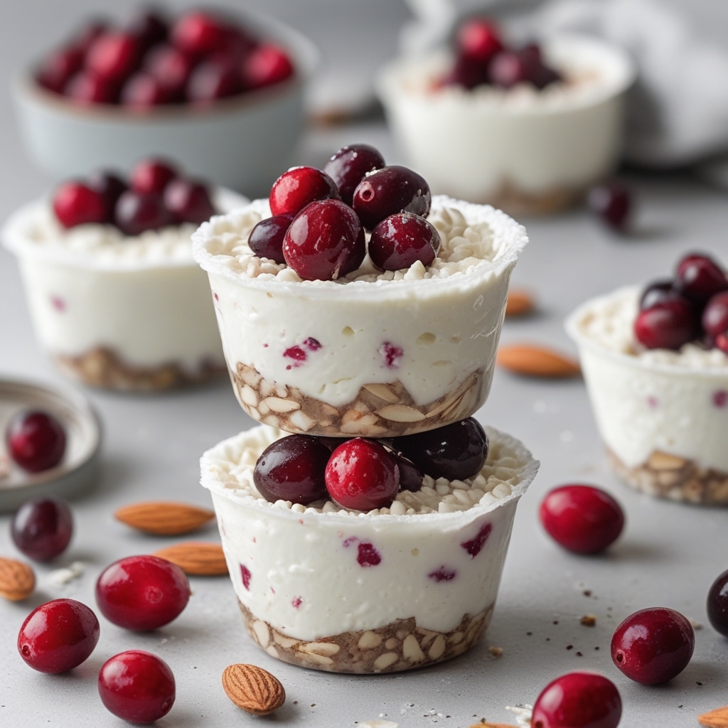 High Protein Cranberry Almond Cottage Cheese Cups