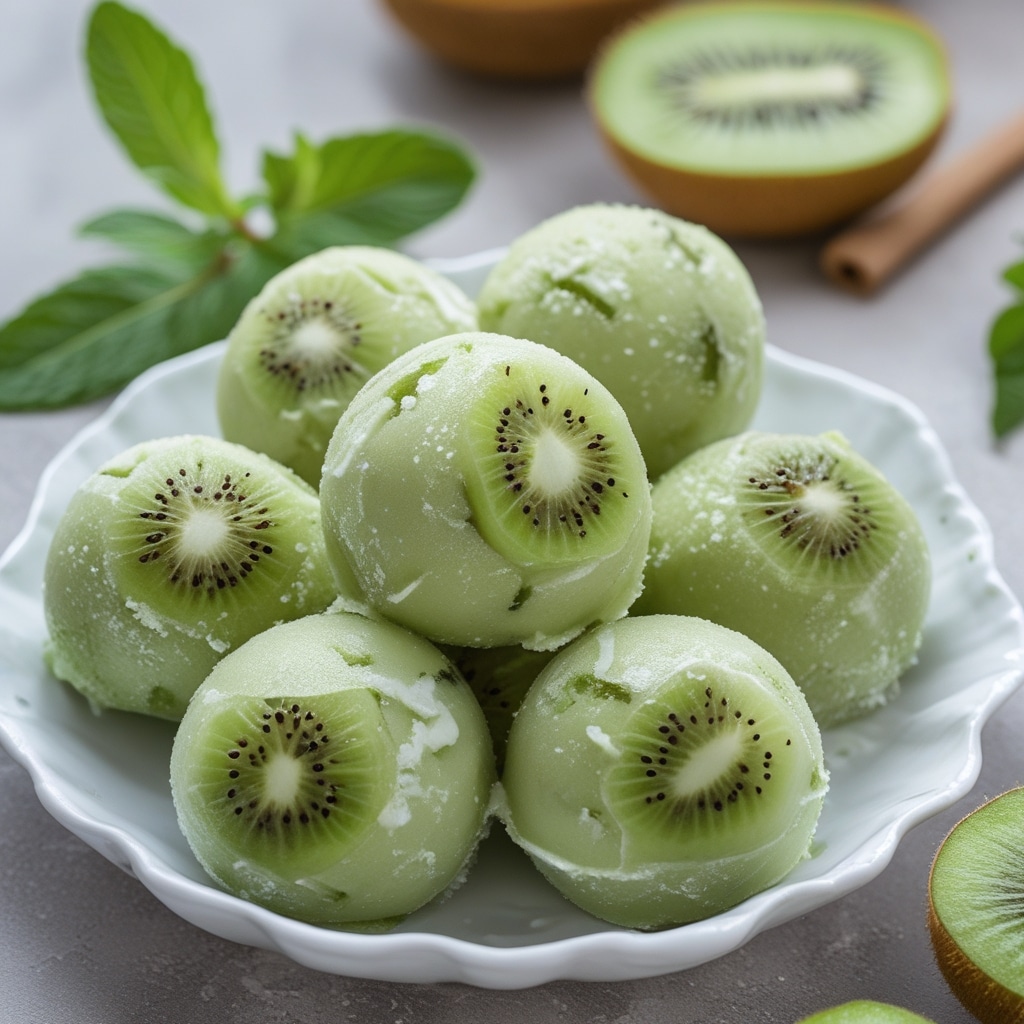 Kiwi Mint Protein Frozen Yogurt Balls