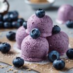 Blueberry Coconut Protein Frozen Yogurt Bites
