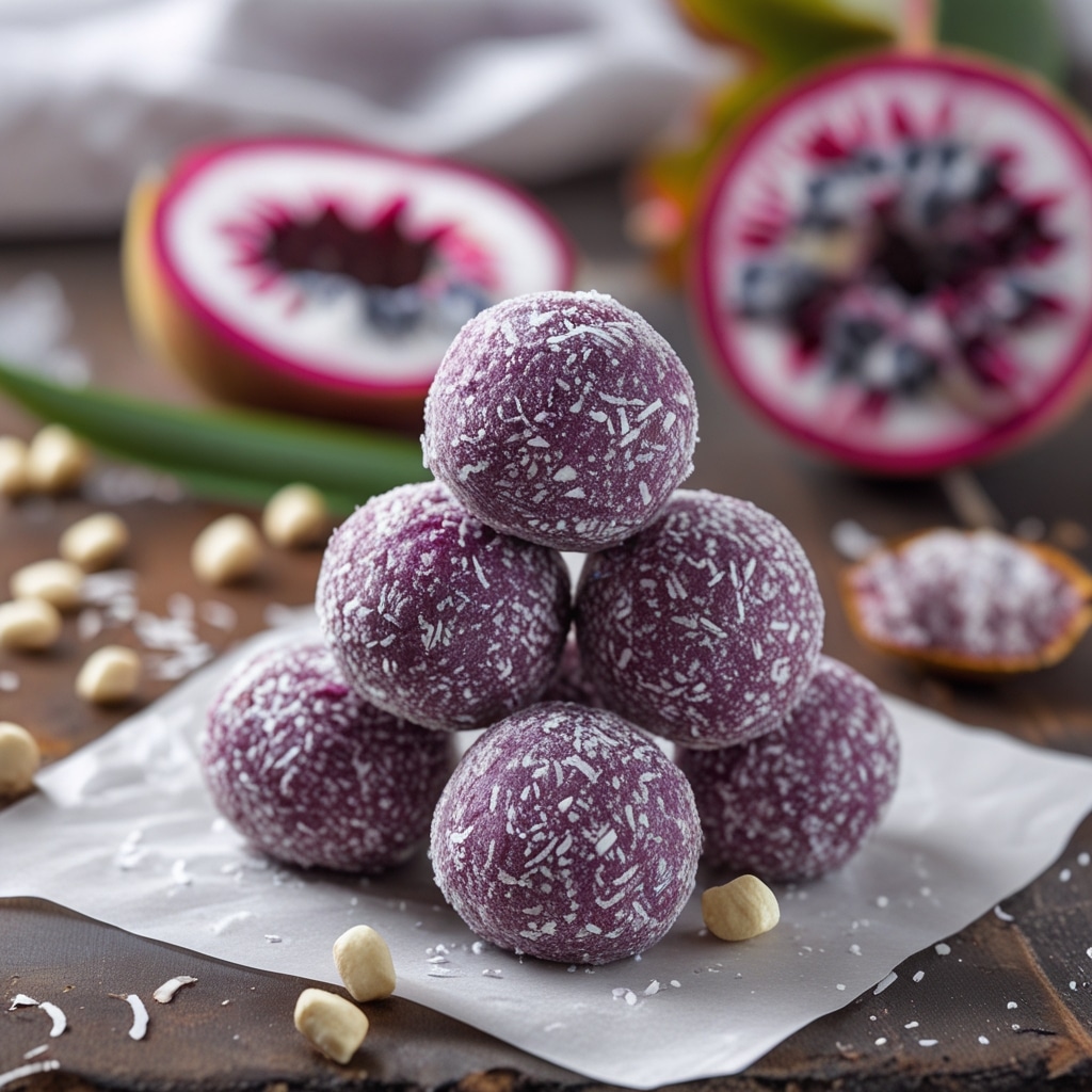 Dragonfruit Coconut Protein Bites