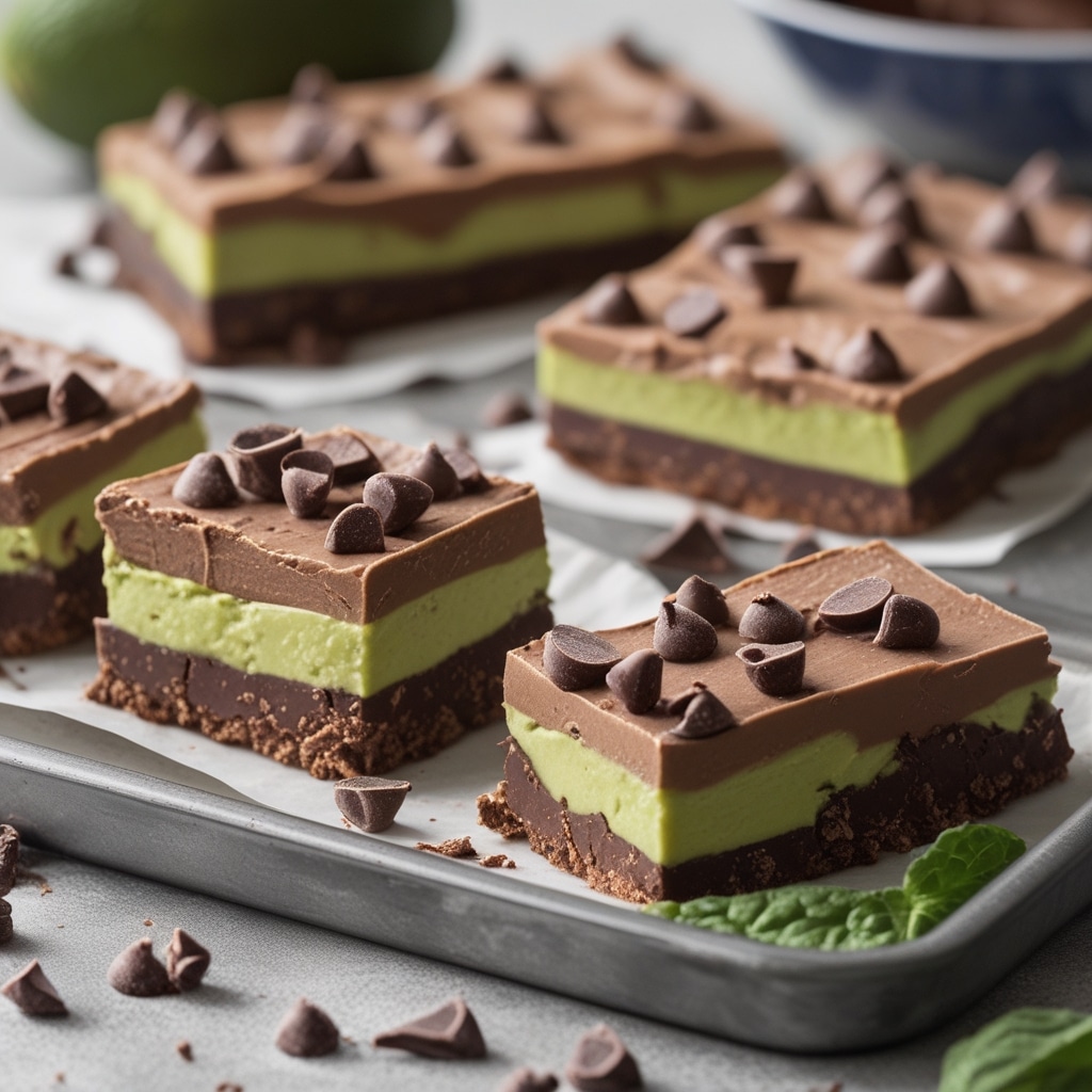 No-Bake Chocolate Avocado Protein Mousse Bars