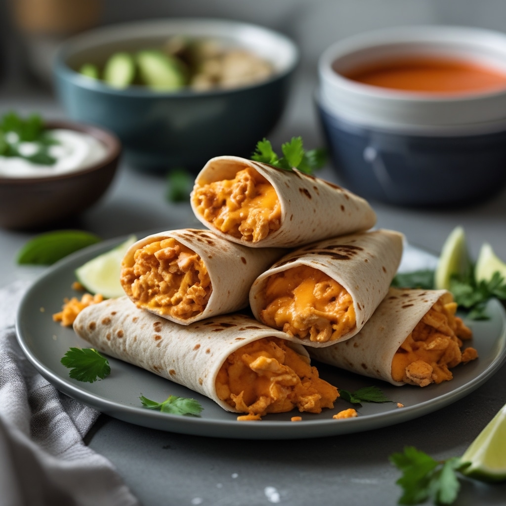 Low Calorie Cheesy Buffalo Chicken Burritos