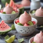 Watermelon Lime Protein Frozen Yogurt Bites