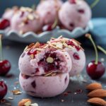 Cherry Almond Protein Frozen Yogurt Balls