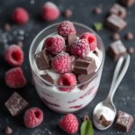 Dark Chocolate Raspberry Frozen Yogurt Clusters
