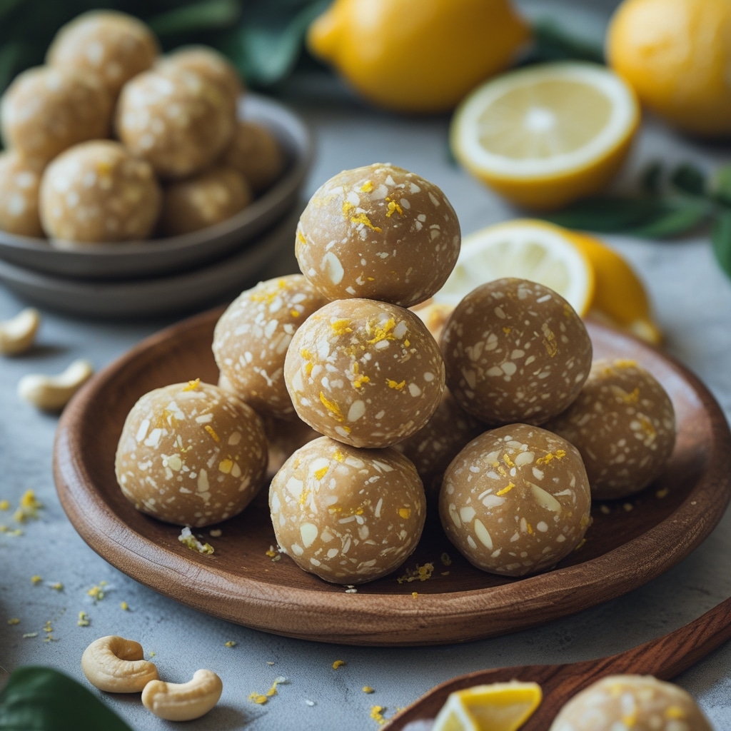 - No-Bake Cashew Lemon Energy Balls