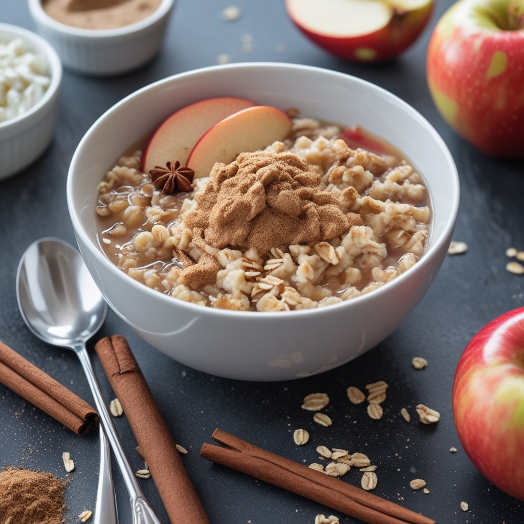 High Protein Apple Cinnamon Cottage Cheese Oatmeal