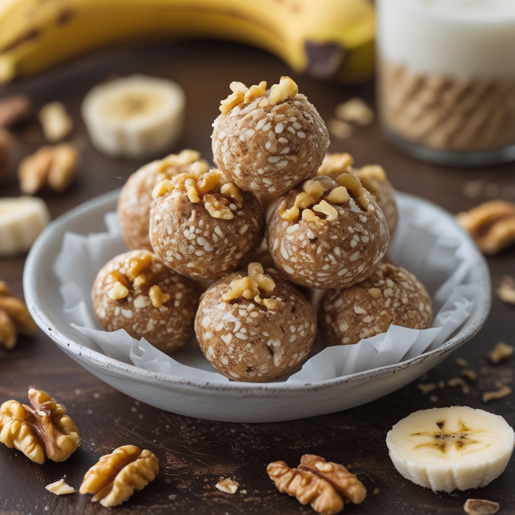 High Protein Banana Walnut Energy Bites
