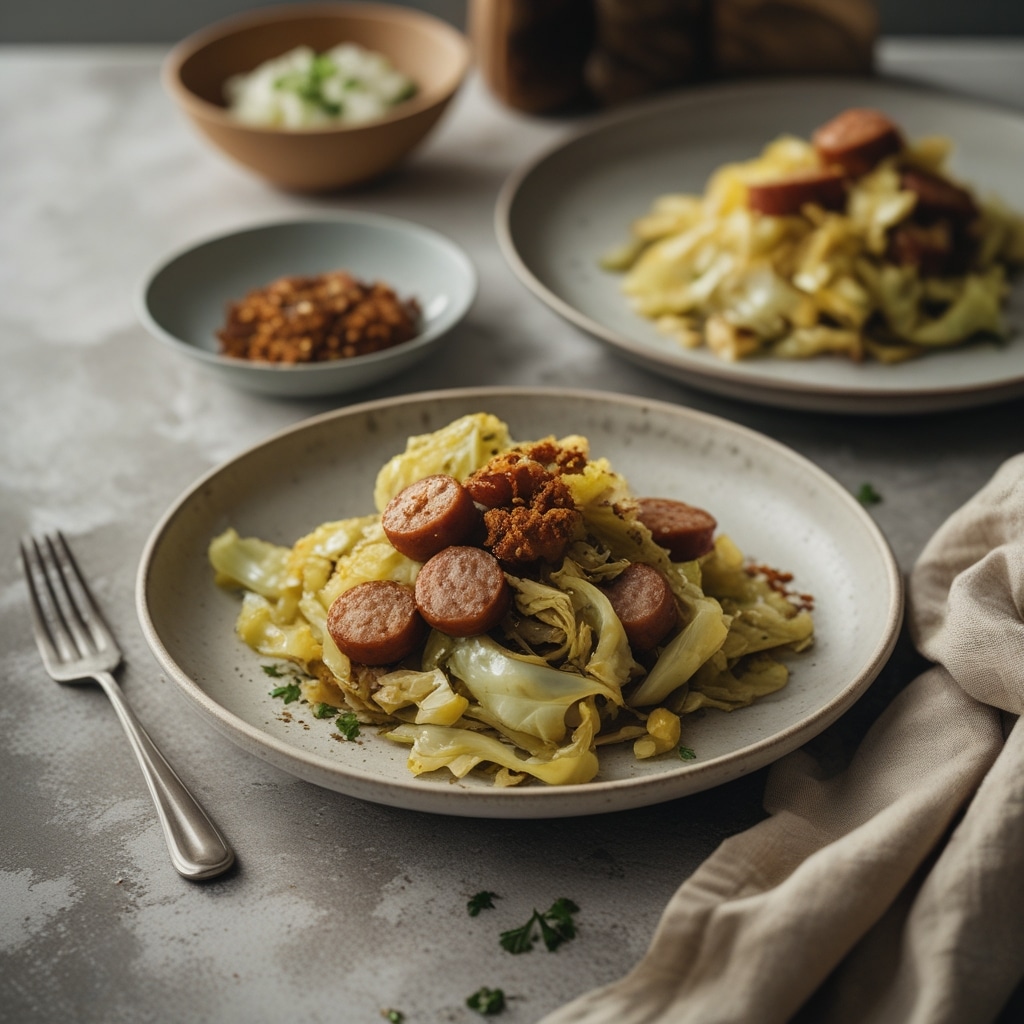 Fried Cabbage Recipe with Sausage