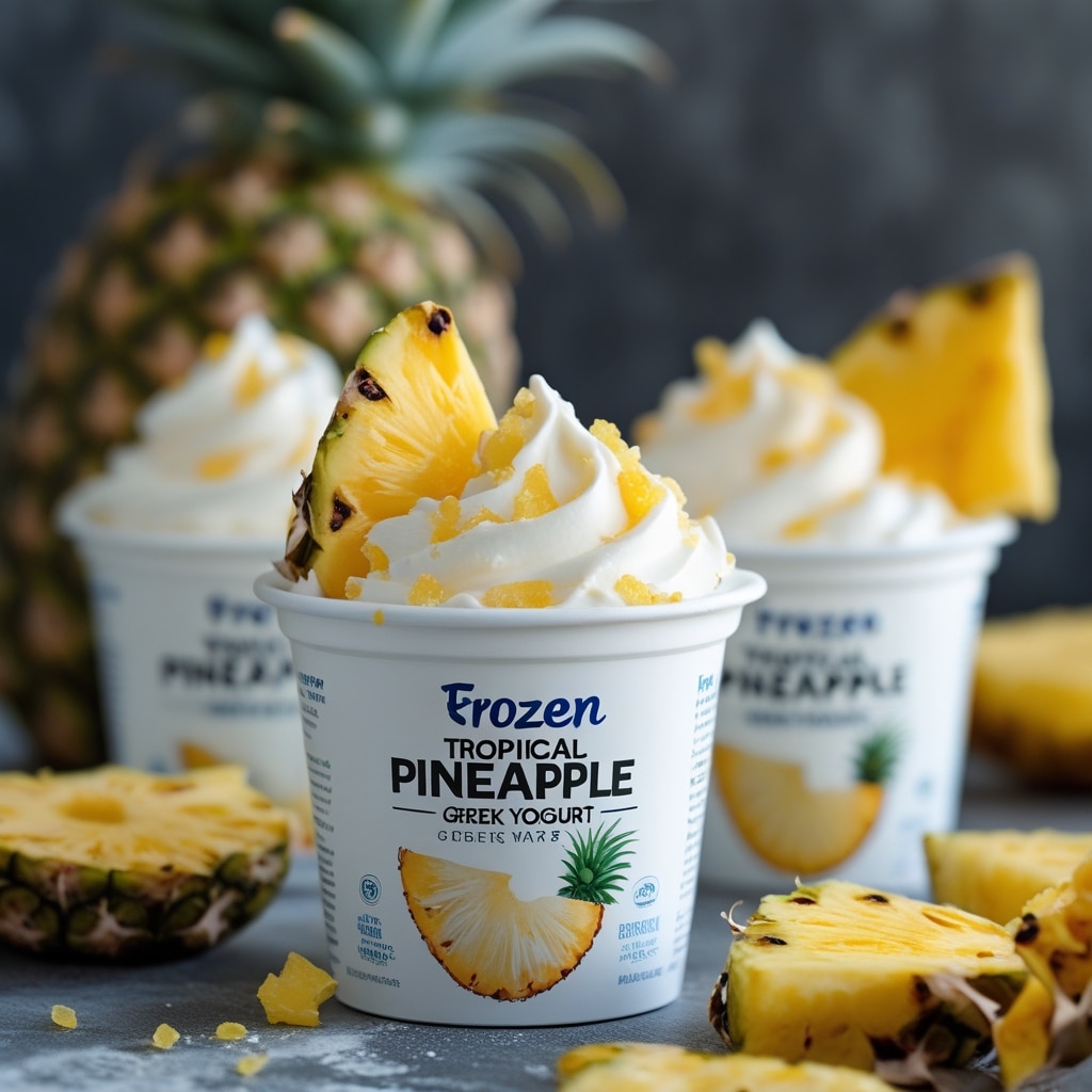 Frozen Tropical Pineapple Greek Yogurt Cups
