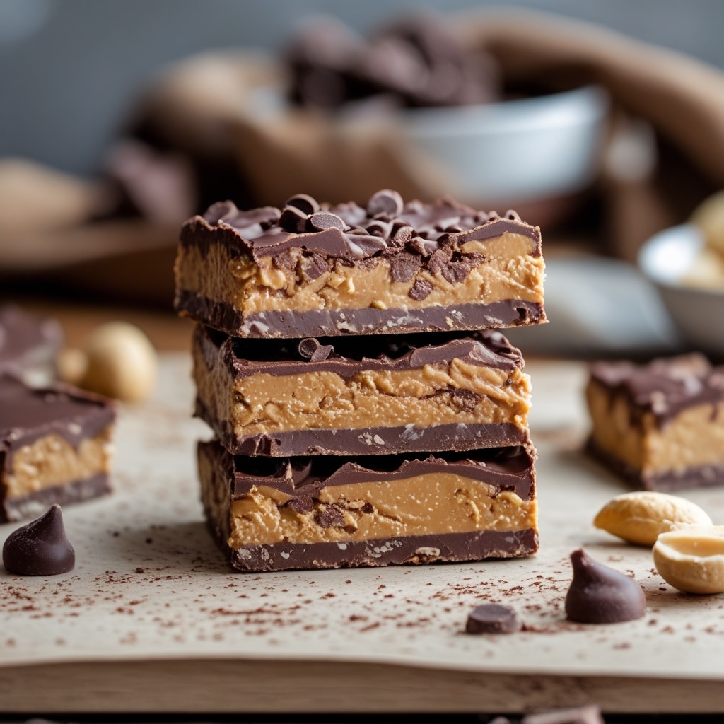 No-Bake Triple Chocolate Peanut Butter Protein Bars