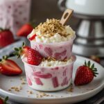 High Protein Strawberry Rhubarb Cottage Cheese Cups