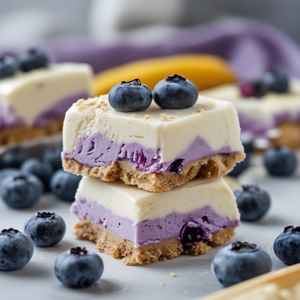 Blueberry Vanilla Protein Frozen Yogurt Bars