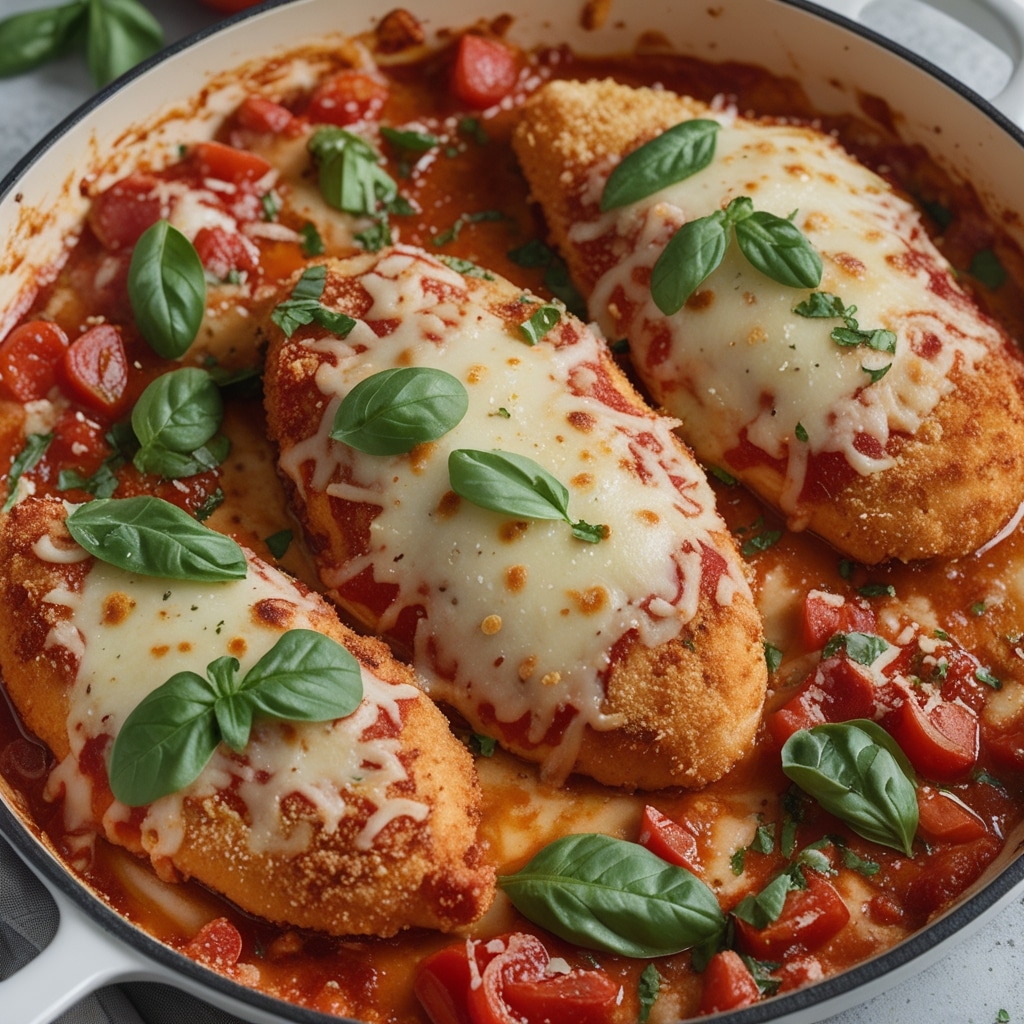 Easy Chicken Parmesan Recipe with Crispy Breaded Chicken