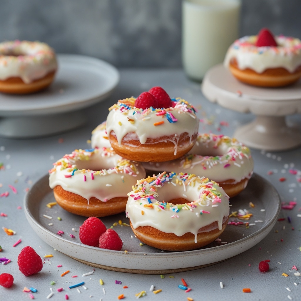 High Protein Birthday Cake Cottage Cheese Donuts