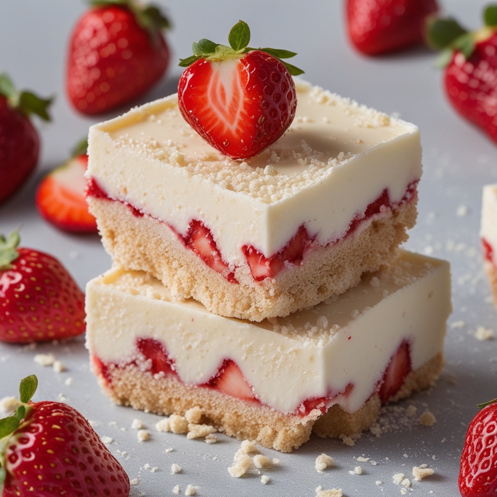 Frozen Strawberry Cheesecake Greek Yogurt Bars