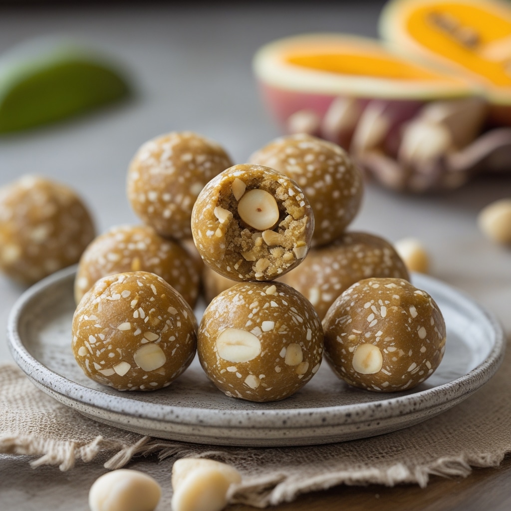 Papaya Macadamia Protein Energy Balls