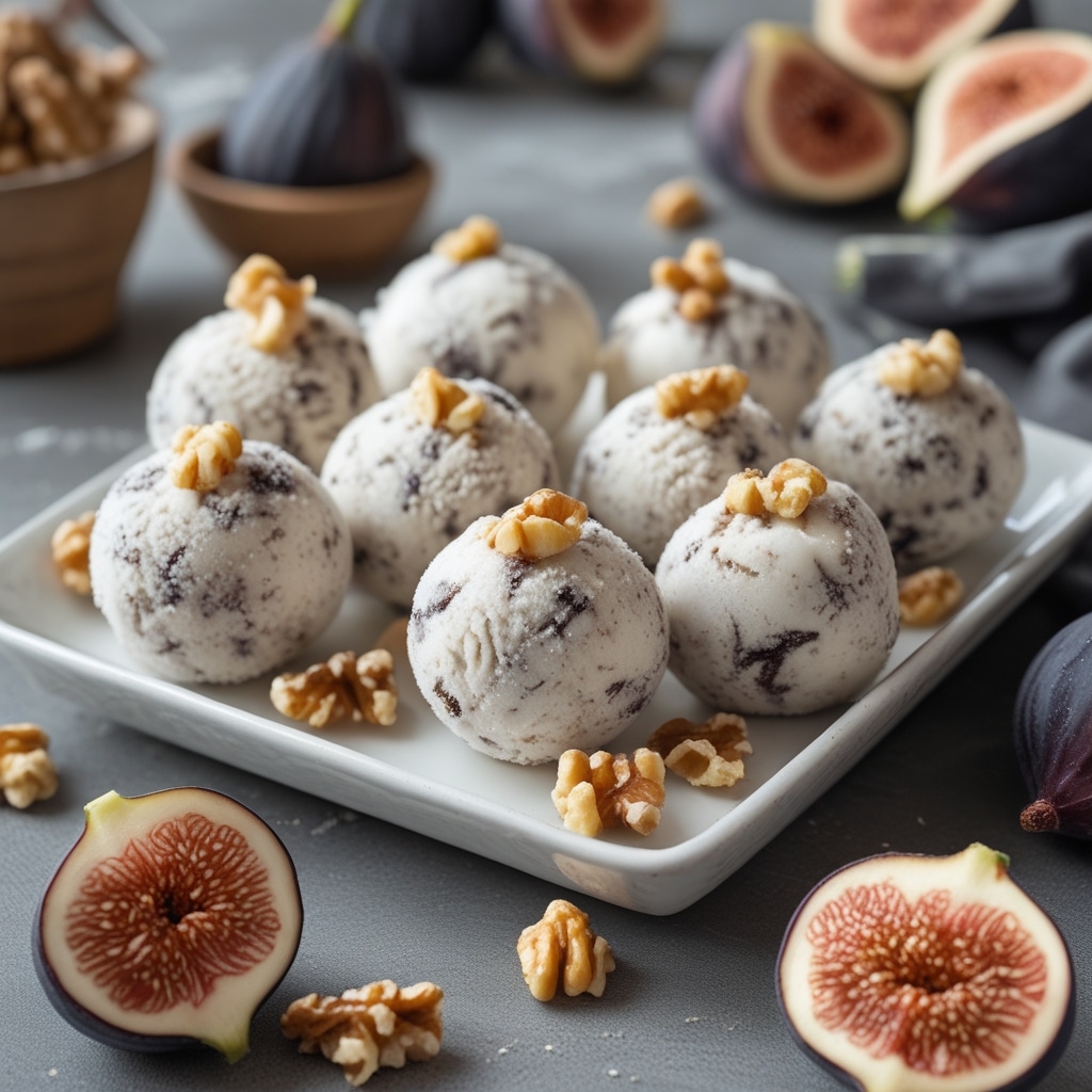 Fig Walnut Protein Frozen Yogurt Balls