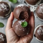 Frozen Dark Chocolate Mint Greek Yogurt Bites