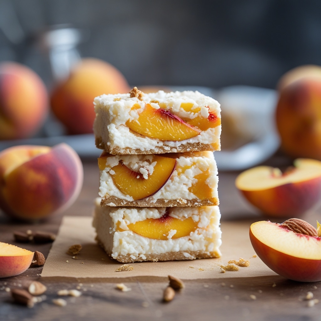 High Protein Peach Cottage Cheese Bars