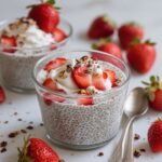 Easy Chia Pudding with Strawberries and Cream | Healthy Make-Ahead Breakfast