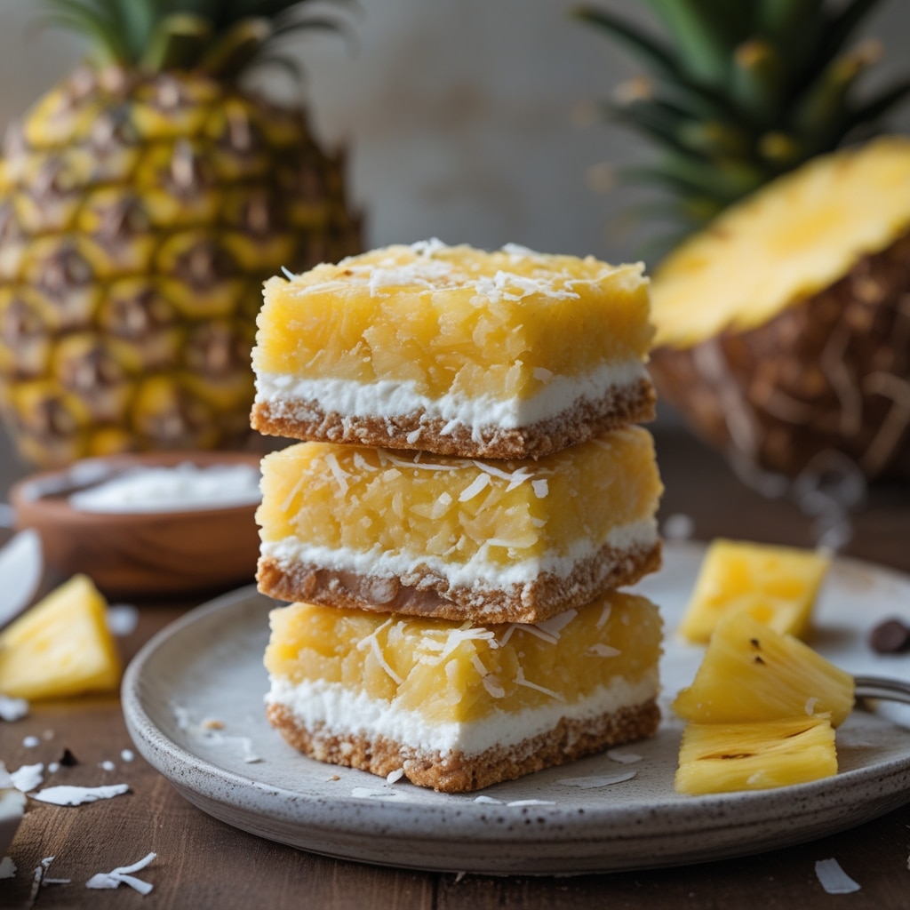 High Protein Pineapple Coconut Cottage Cheese Bars