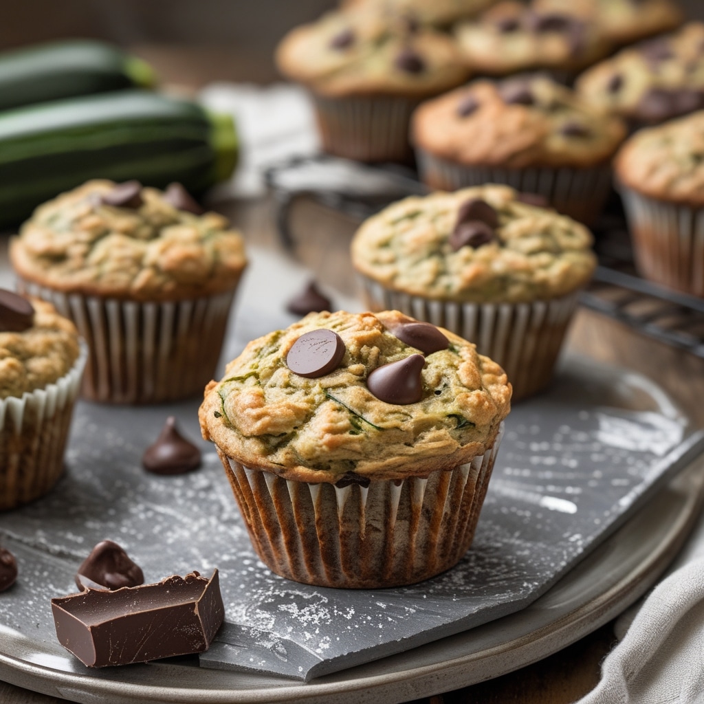 High Protein Zucchini Chocolate Cottage Cheese Muffins