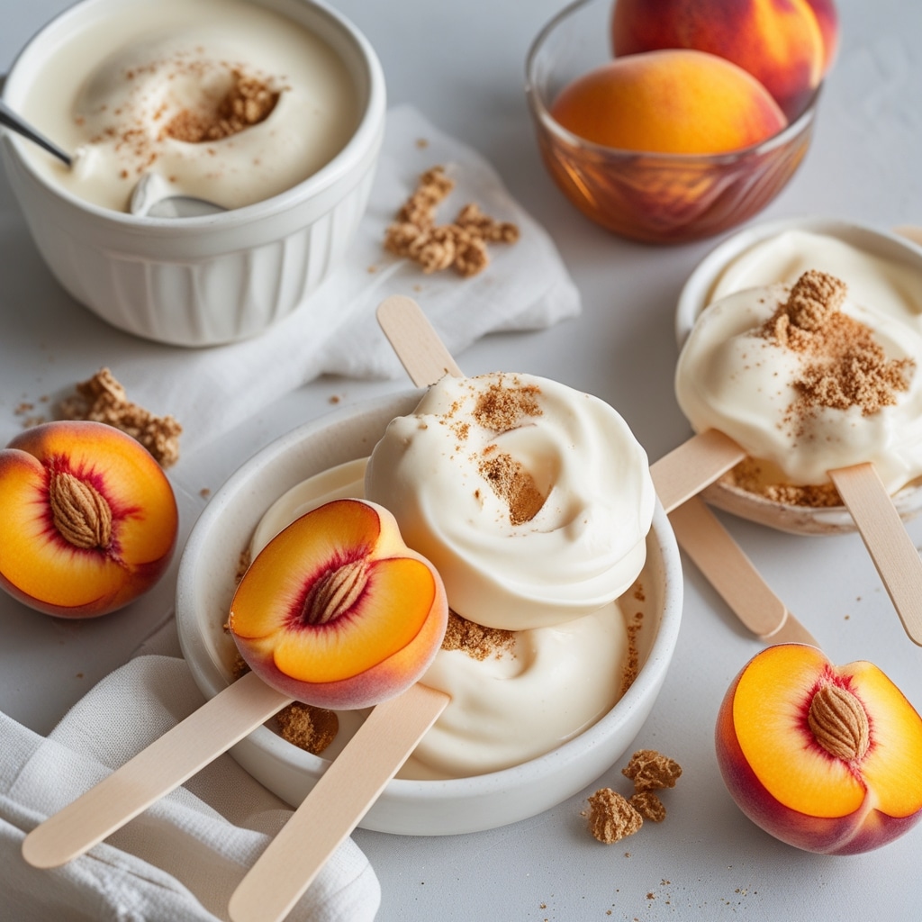 Frozen Peach Greek Yogurt Yogurt Pops